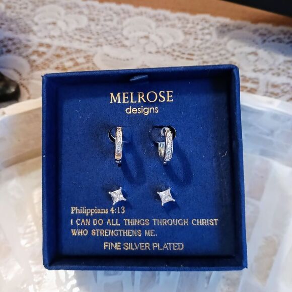 Melrose Designs Hoop & Stud Earrings Jewelry Set - Picture 7 of 9